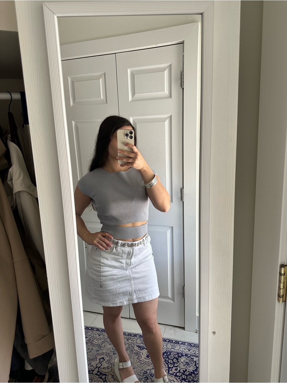 Wilfred Gray Ribbed Boxy Cropped Tank - Picture 6 of 6